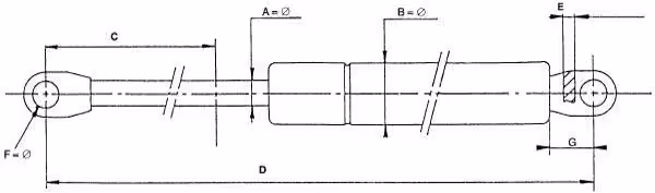 Vérin à gaz L145,5-510N Stabilus