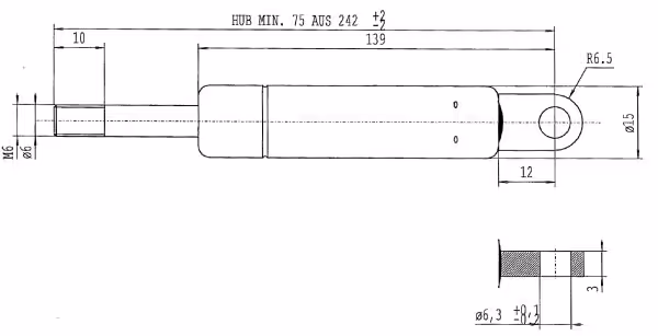 Vérin à gaz L242-200N