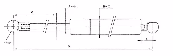 Vérin à gaz L285 - 400N Stabilus 7700045453