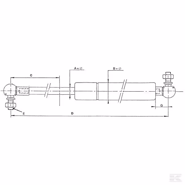 Vérin à gaz L385-1150N
