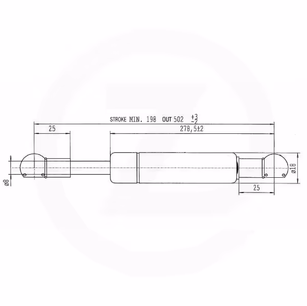 Vérin à gaz L505-230N