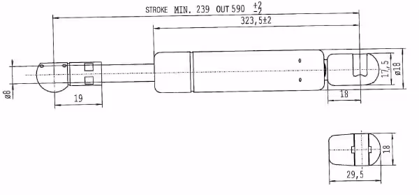 Vérin à gaz L590-240N