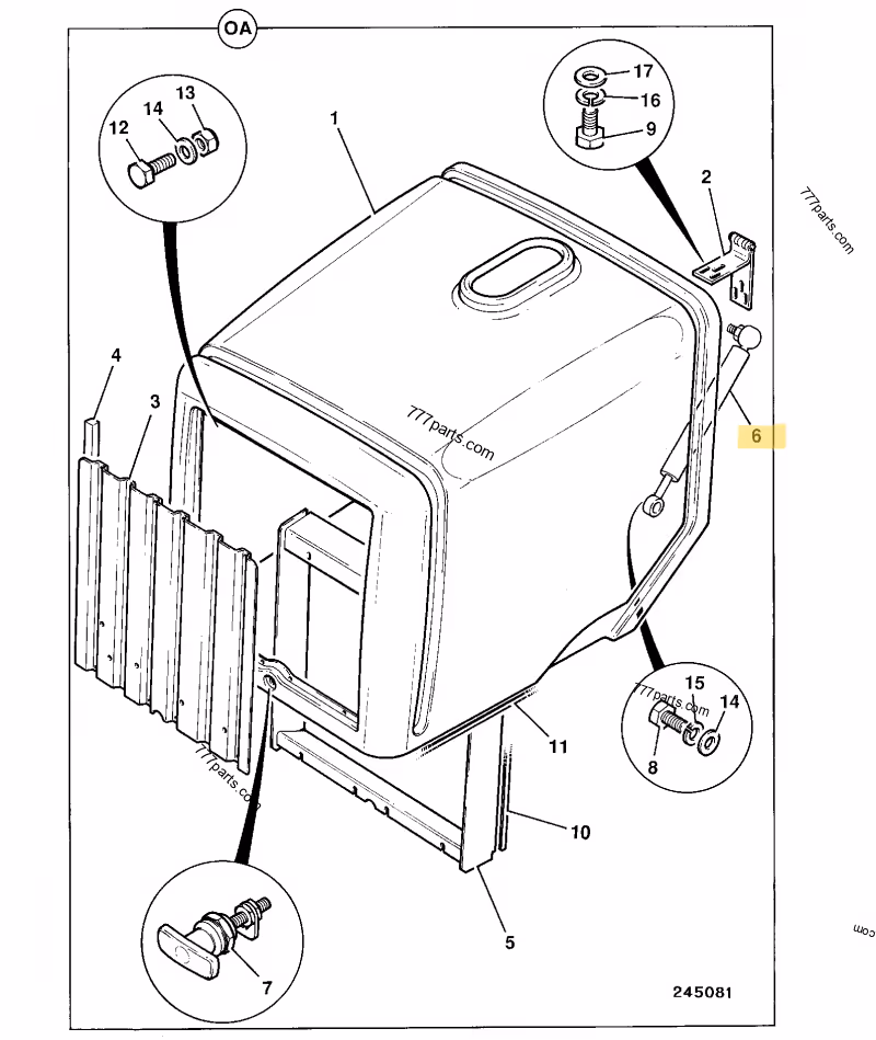 VERIN DE CAPOT JCB REF 160/01218