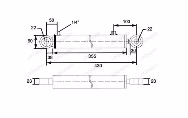 Verin de direction l 430 mm
