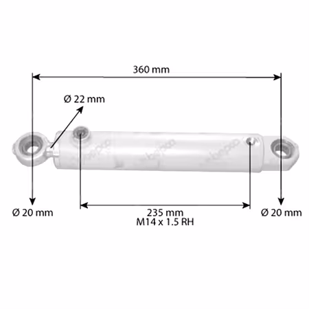 Vérin de direction Weder L360 mm Fiat 5142046