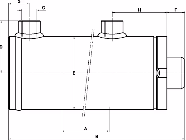 Vérin double effet D45-80-500 sans fixation