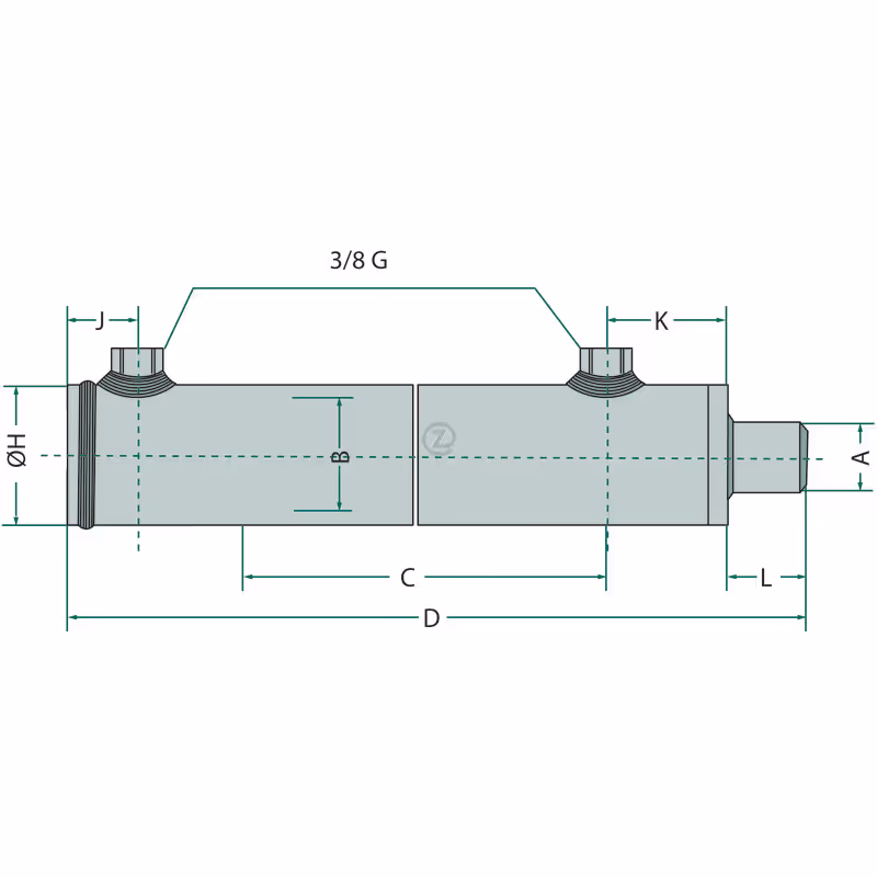 Vérin double effet, sans fixation 40-70-500
