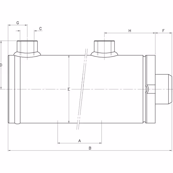 Vérin double effet sans fixation D25x40x250mm
