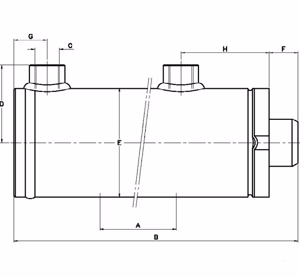 Vérin double effet , sans fixation D30-70-400