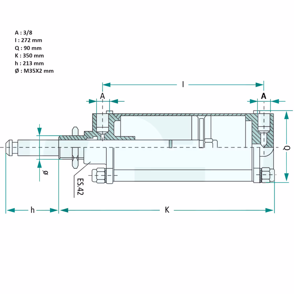 Vérin pneumatique double effet pour vanne MZ 8"