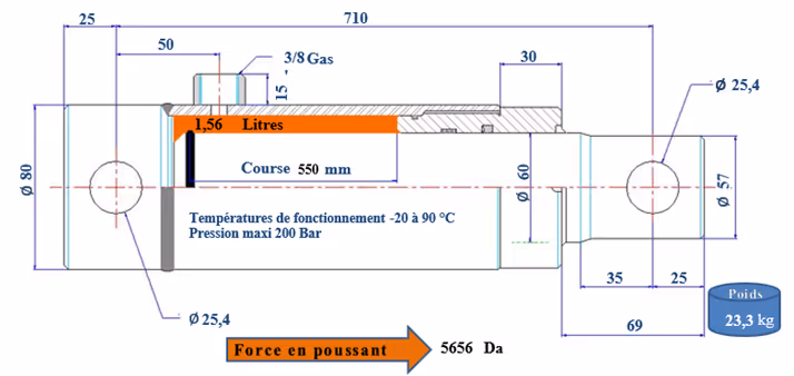 VERIN SE 60 C550 STD