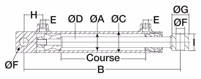 Vérins double effet avec oeillets course 250mm - lg 420 - ø ext verin 50 - øtige 25