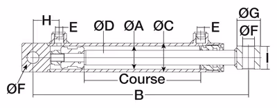 Vérins double effet avec oeillets course 450mm - lg 660 - ø ext verin 80 - øtige 40