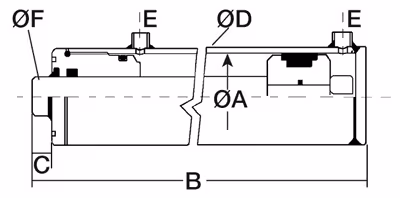 Vérins double effet tige ø 20 - ø int cyl 40 - lg 230 - course 100