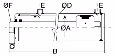 Vérins double effet tige ø 20 - ø int cyl 40 - lg 330 - course 200