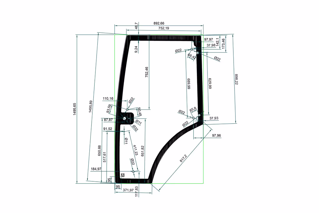 Vitre de porte Renault 7700073324 Adaptable