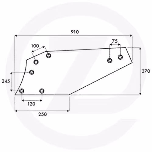 Versoir 14'' droit - cylindrique