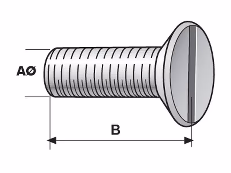 Vis à métaux, Filetage: M3x10mm (DIN 963) - Vendu par 100