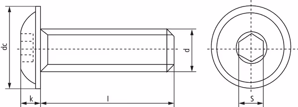 Vis bombé 6 pans creux M6x25 10.9