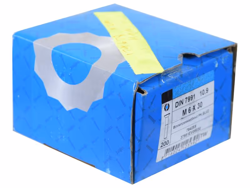 Vis tête fraisée six pans creux, M6x30mm (DIN 7991) - Vendu par 200