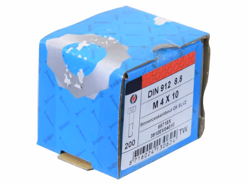 Vis tête six pans creux, M4x10mm (DIN 912) - Vendu par 200