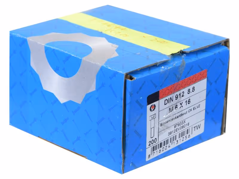 Vis tête six pans creux, M6x16mm (DIN 912) - Vendu par 200