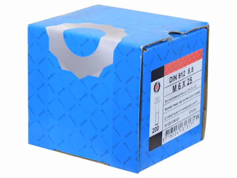 Vis tête six pans creux, M6x25mm (DIN 912) - Vendu par 200