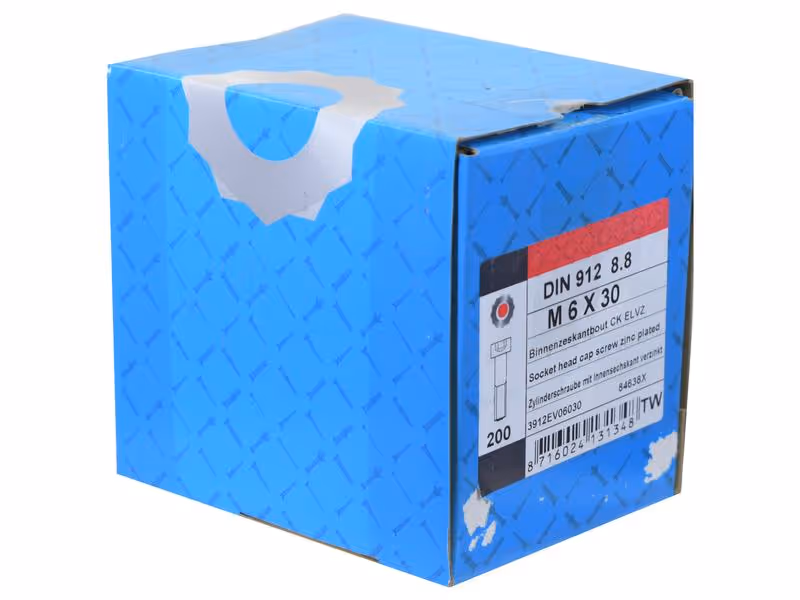Vis tête six pans creux, M6x30mm (DIN 912) - Vendu par 200