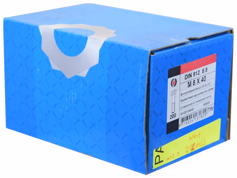 Vis tête six pans creux, M8x40mm (DIN 912) - Vendu par 200