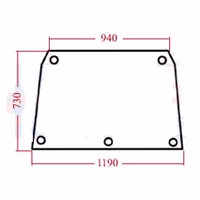 Vitre arrière 5 trous adaptable - Case IH : 3226351R3