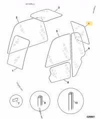 VITRE ARRIERE JCB REF 827/80224