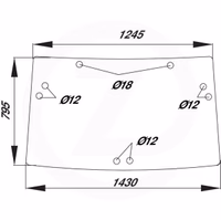 Vitre cabine tacteur arrière pour John Deere R110990 Adaptable