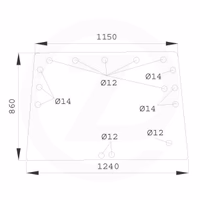 Vitre cabine tacteur arrière supérieure Adaptable