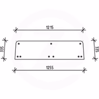Vitre cabine tacteur arrière supérieure Adaptable