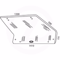 Vitre cabine tacteur arrière supérieure Adaptable