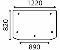 Vitre cabine tacteur arrière supérieure Adaptable