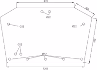 Vitre cabine tacteur arrière supérieure Adaptable