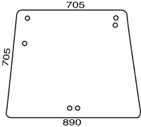 Vitre cabine tacteur arrière supérieure Adaptable