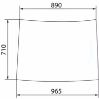 Vitre pare brise John Deere supérieure droite Adaptable