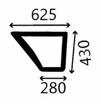 Vitre bas de porte droite Case E48362