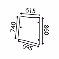 Vitre coin gauche Massey Ferguson 4272765M1