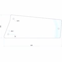 Vitre d'angle arrière droite Massey ferguson