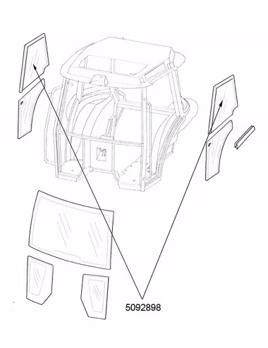 Vitre De Cabine 5092898 - New Holland