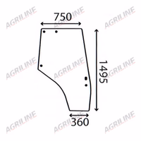 Vitre de cabine - Série MF 4200 4300 - Porte droite incurvée - Teinte verte
