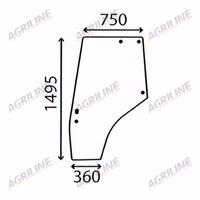 Vitre de cabine - Série MF 4200 4300 - Porte gauche incurvée - Teinte verte