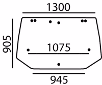 Vitre de Hayon arrière 9 trous teinte verte New Holland 82005316
