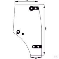Vitre de porte Droite 6 trous teinte verte Renault 6005029097 adaptable