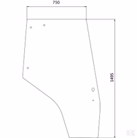 Vitre de porte droite