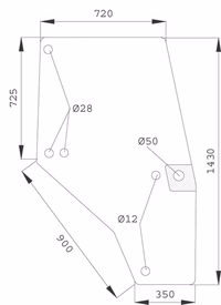 Vitre de porte droite Case IH 144950A1 Adaptable