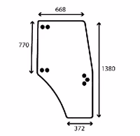 Vitre de porte Universel droite 0.009.7701.0/40 Adaptable